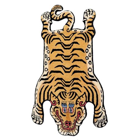 Hand Tufted Rug Tiger Skin Wool Rug from Tibet